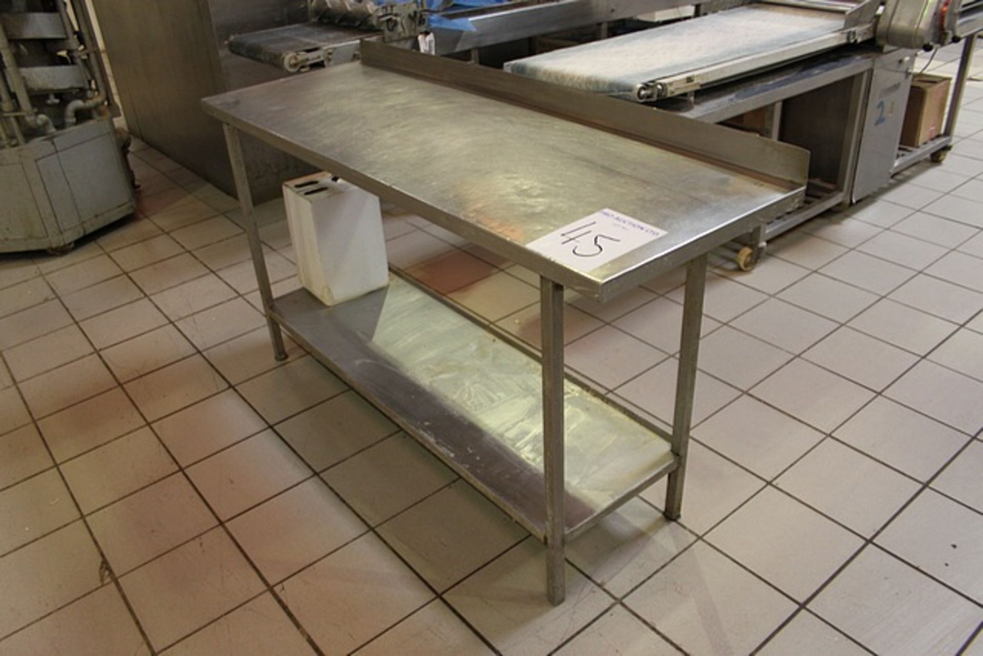 Stainless steel preparation table with upstand and shelf 1760mm x 610mm