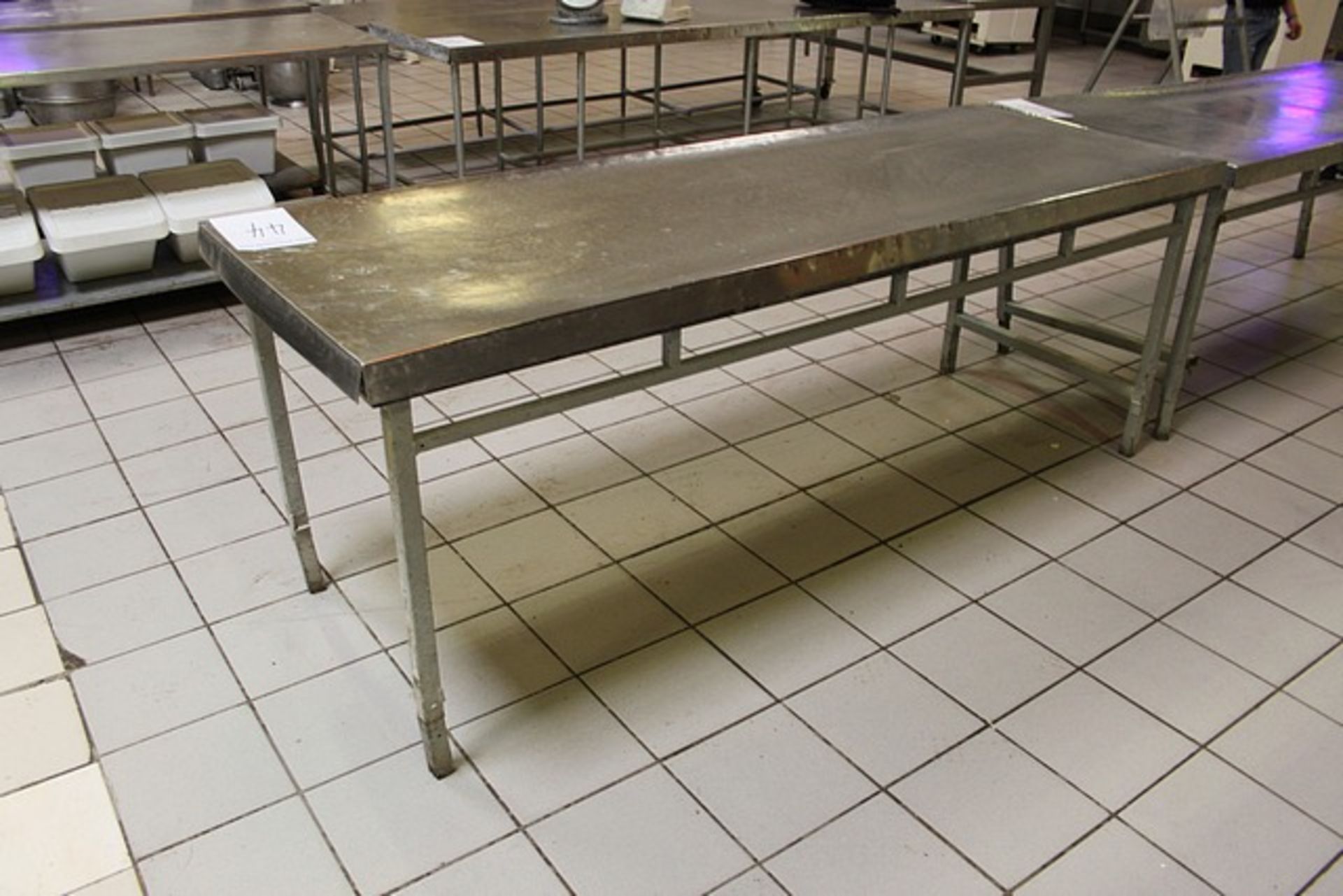 Stainless steel preparation table 2380mm x 850mm - Image 2 of 2