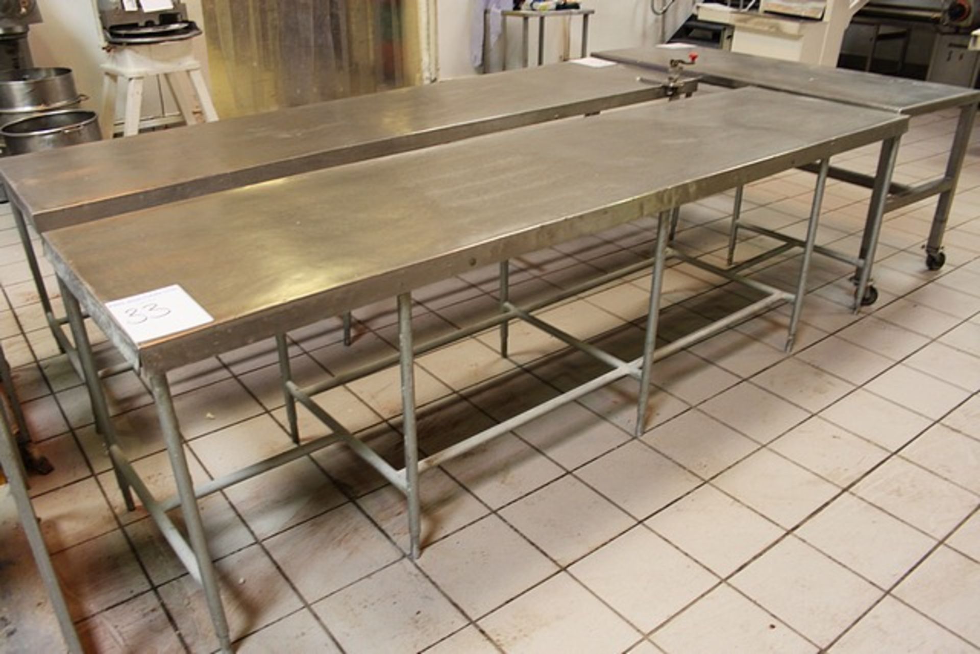 Stainless steel preparation table 3100mm x 770mm