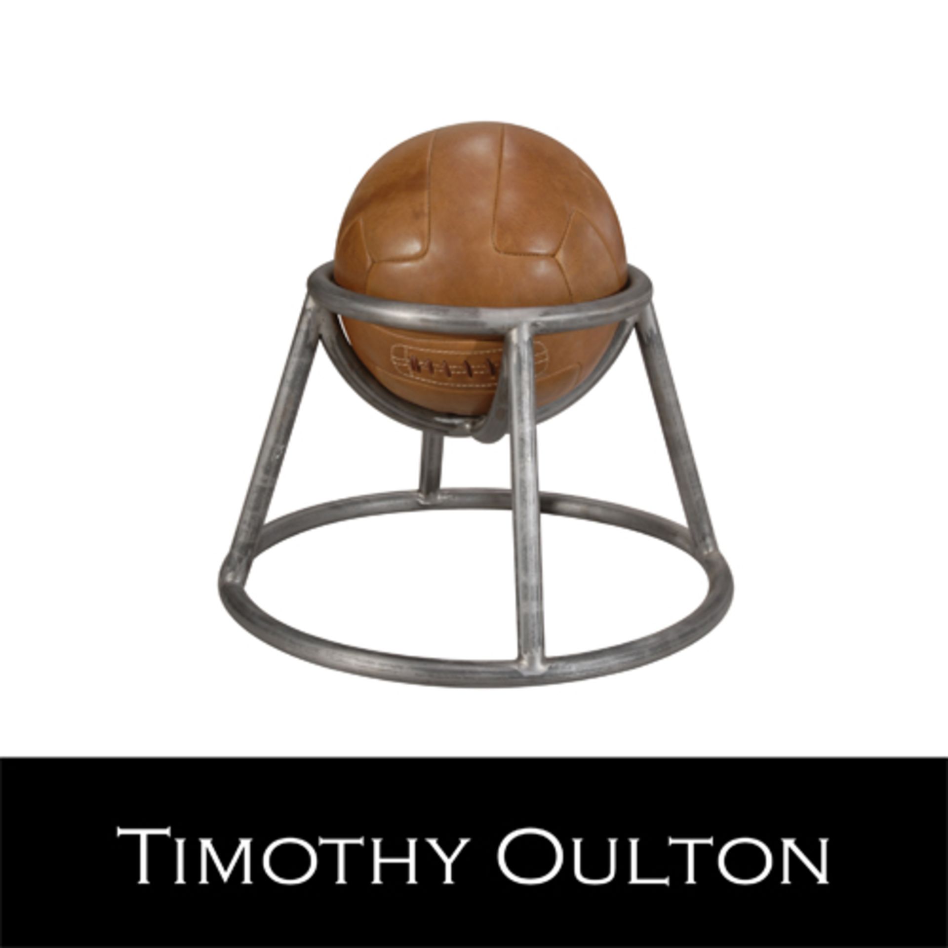 Barball 19 -This quirky Bar Ball stool with its removable leather football jauntily perched on a - Image 3 of 3