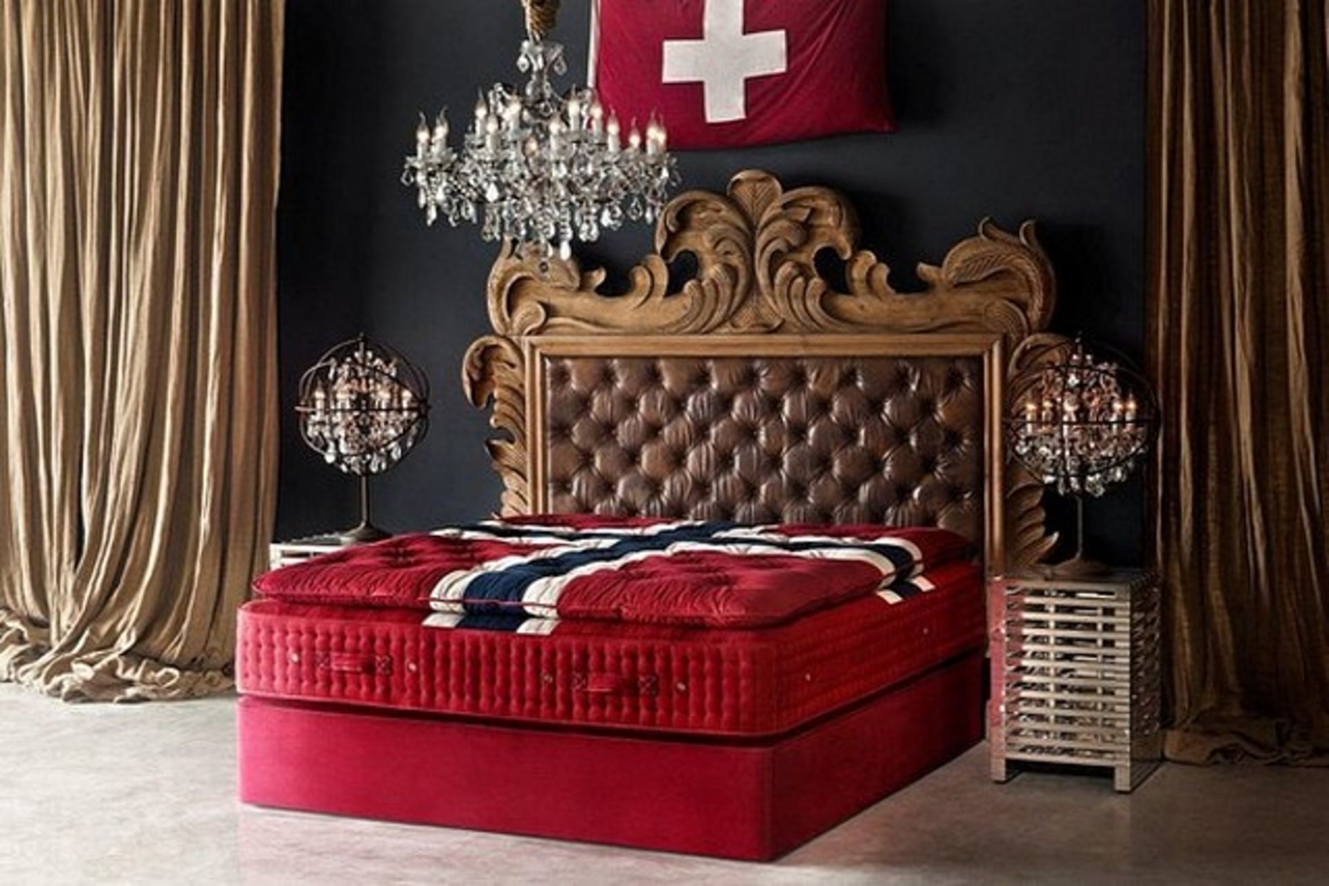 The Brigadier Divan UK Super King 183x198-Hrs Red 183 X 198 X 30cm Brigadier Mattress The Most