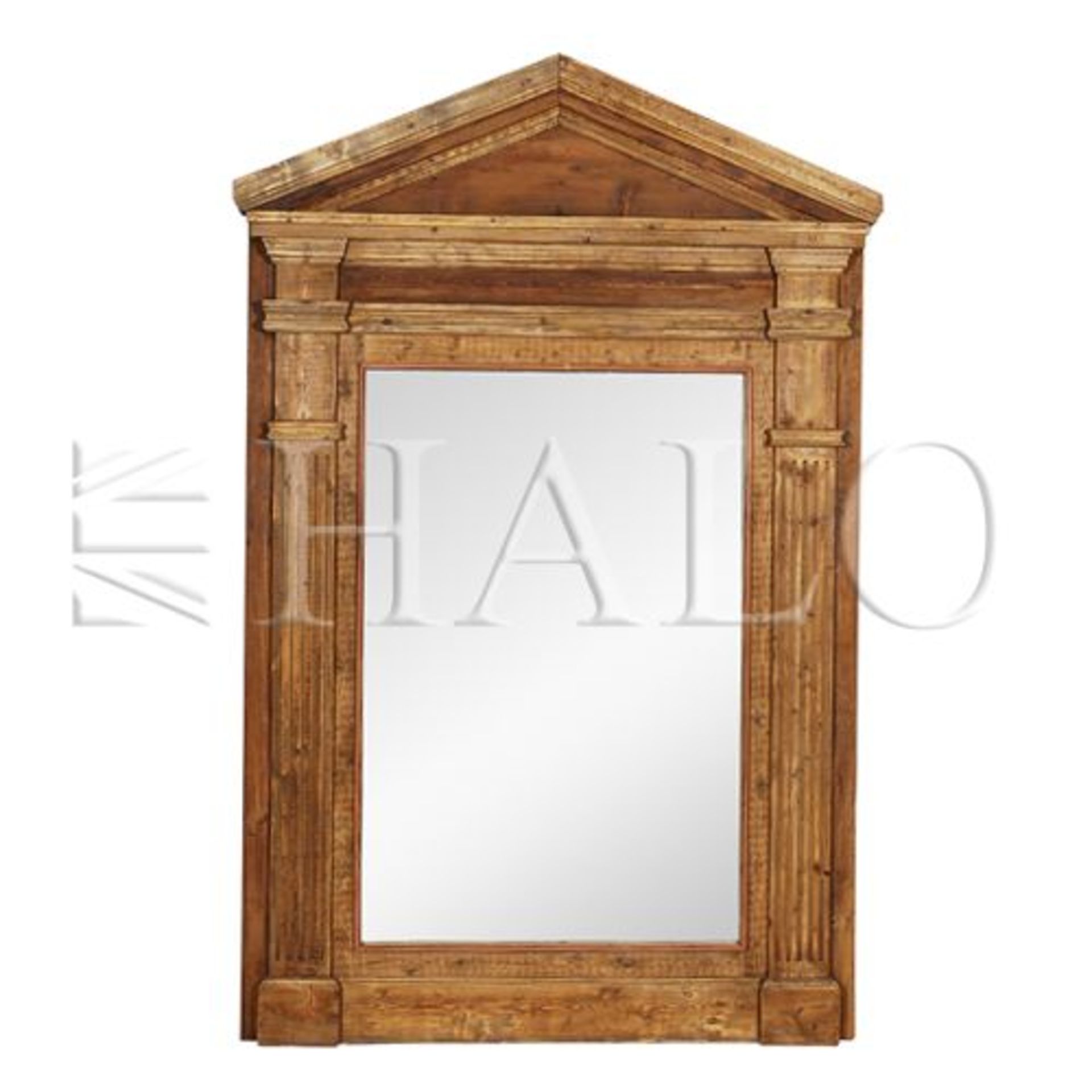 Old Library Mirror A Statement Piece in Salvaged Pine Our Impressively Scaled Mirror Replicates - Image 2 of 2