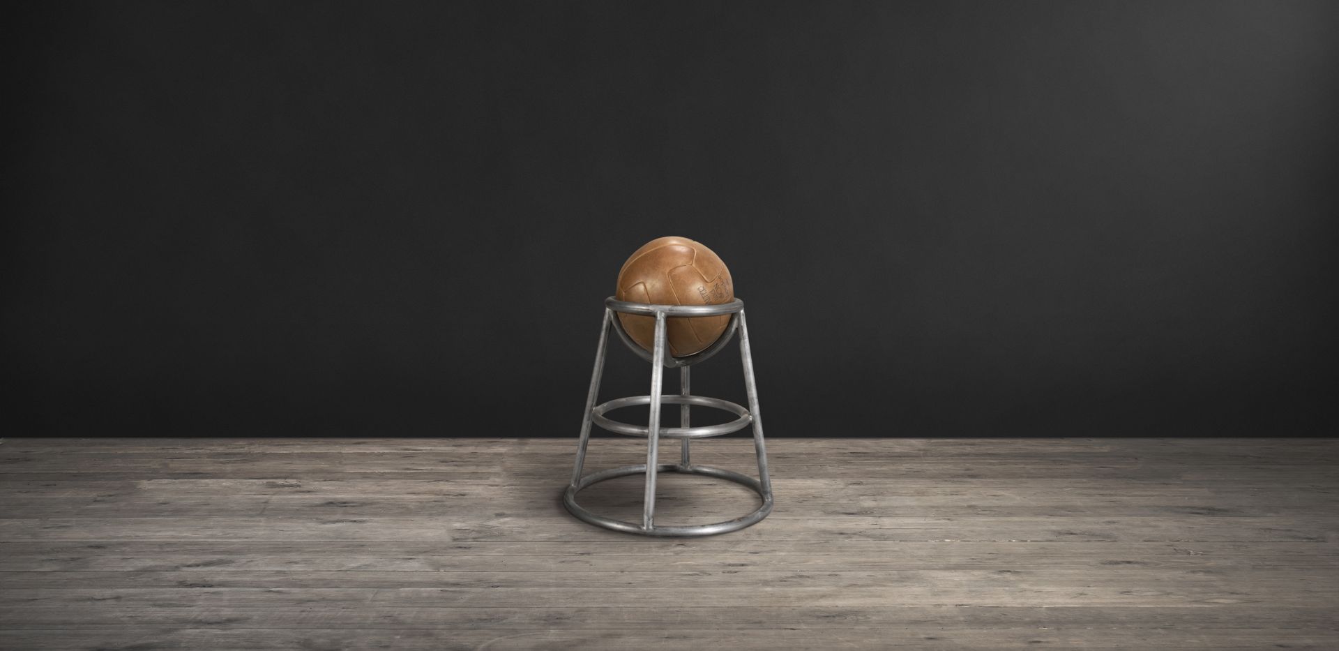 Barball 19 -This quirky Bar Ball stool with its removable leather football jauntily perched on a