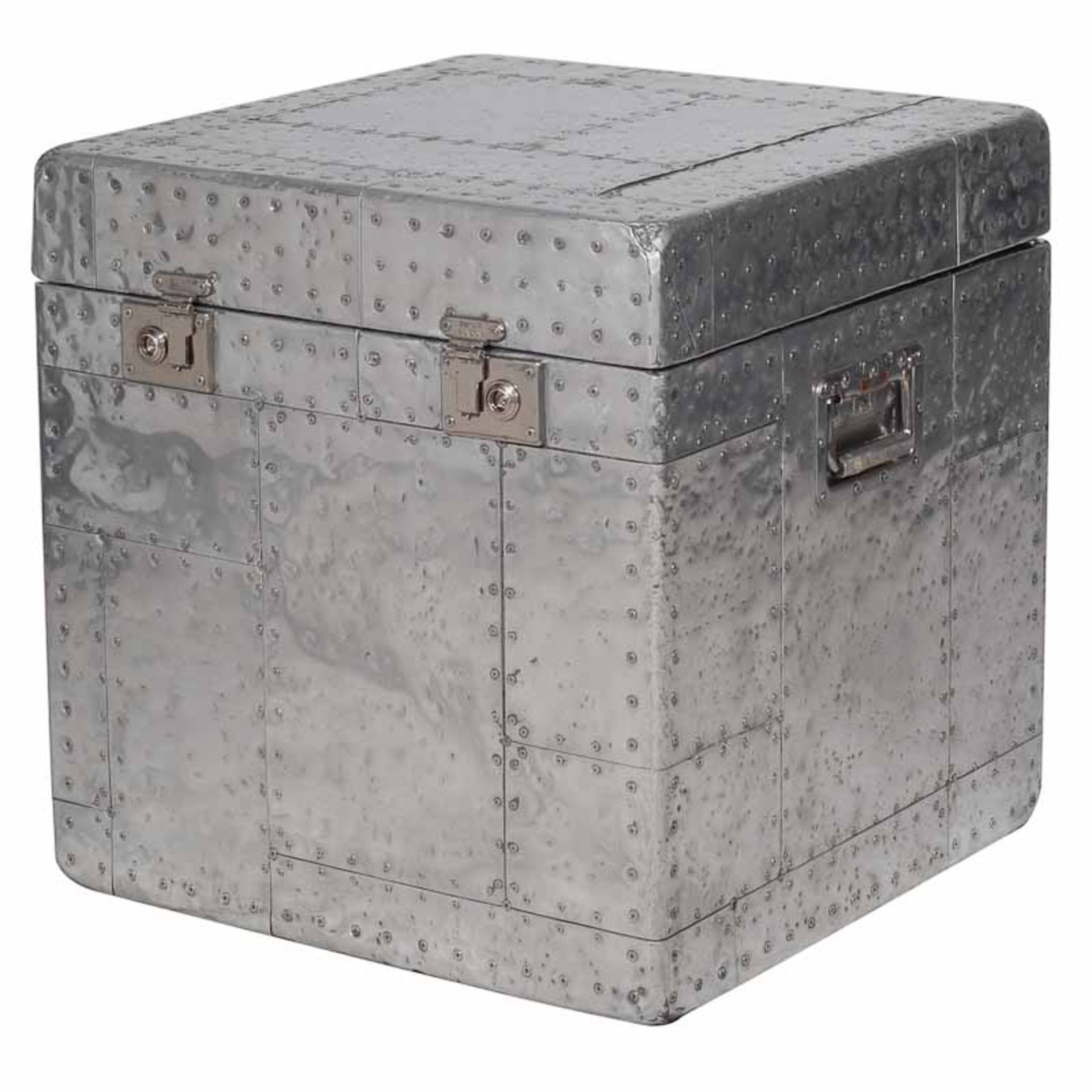 White Star Trunk Shiny Steel 60 X 59 X 60cm A Larger Version Of The London Trunk White Star Is - Image 2 of 2