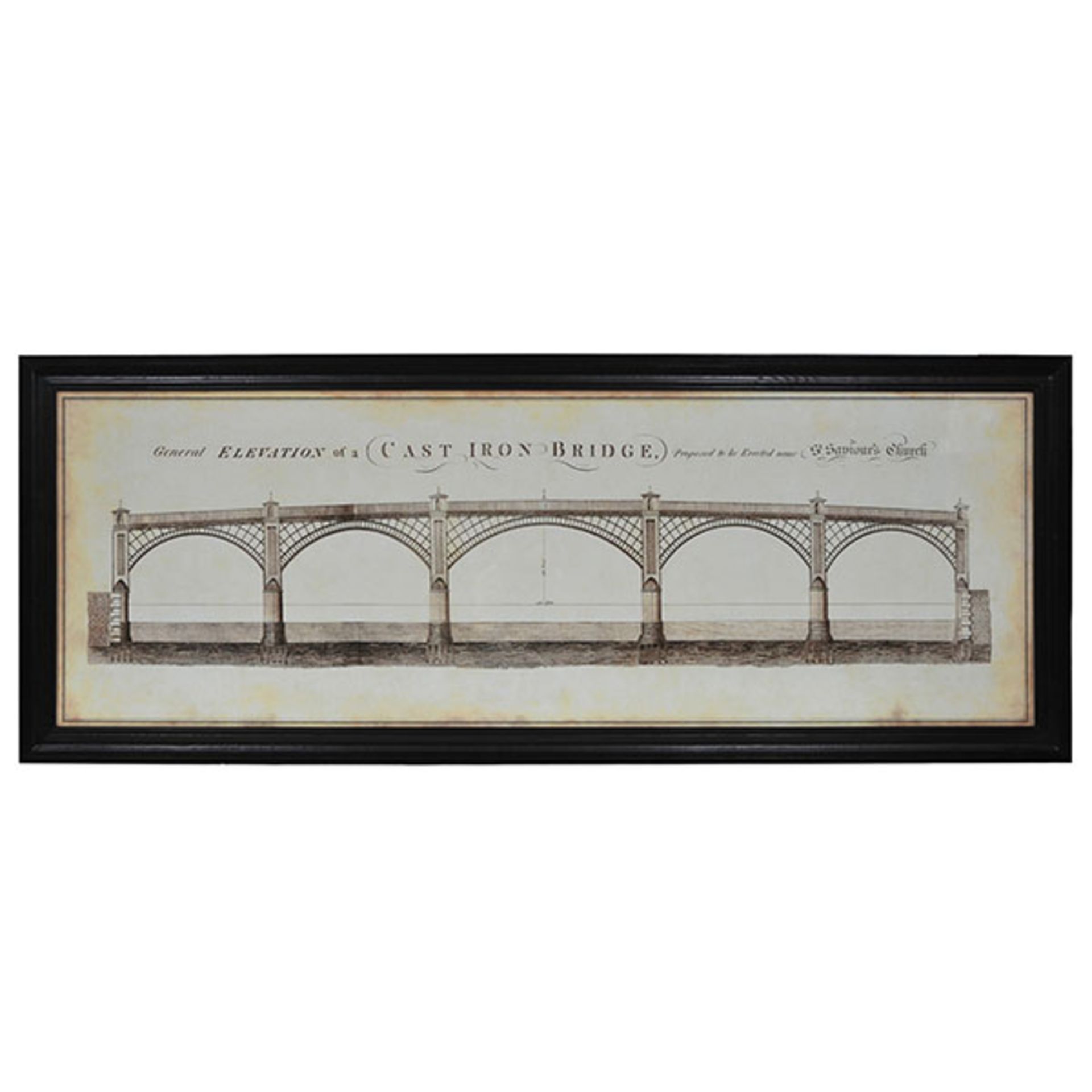 Arch Iron Bridge Natural Framed Wall Art