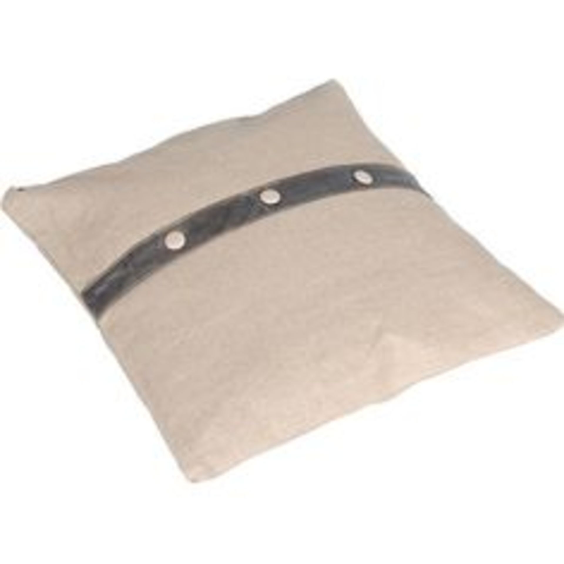 Pillow Rye & Ginger Stoned Linen & Loden Leather 50 X 50 X 15cm
