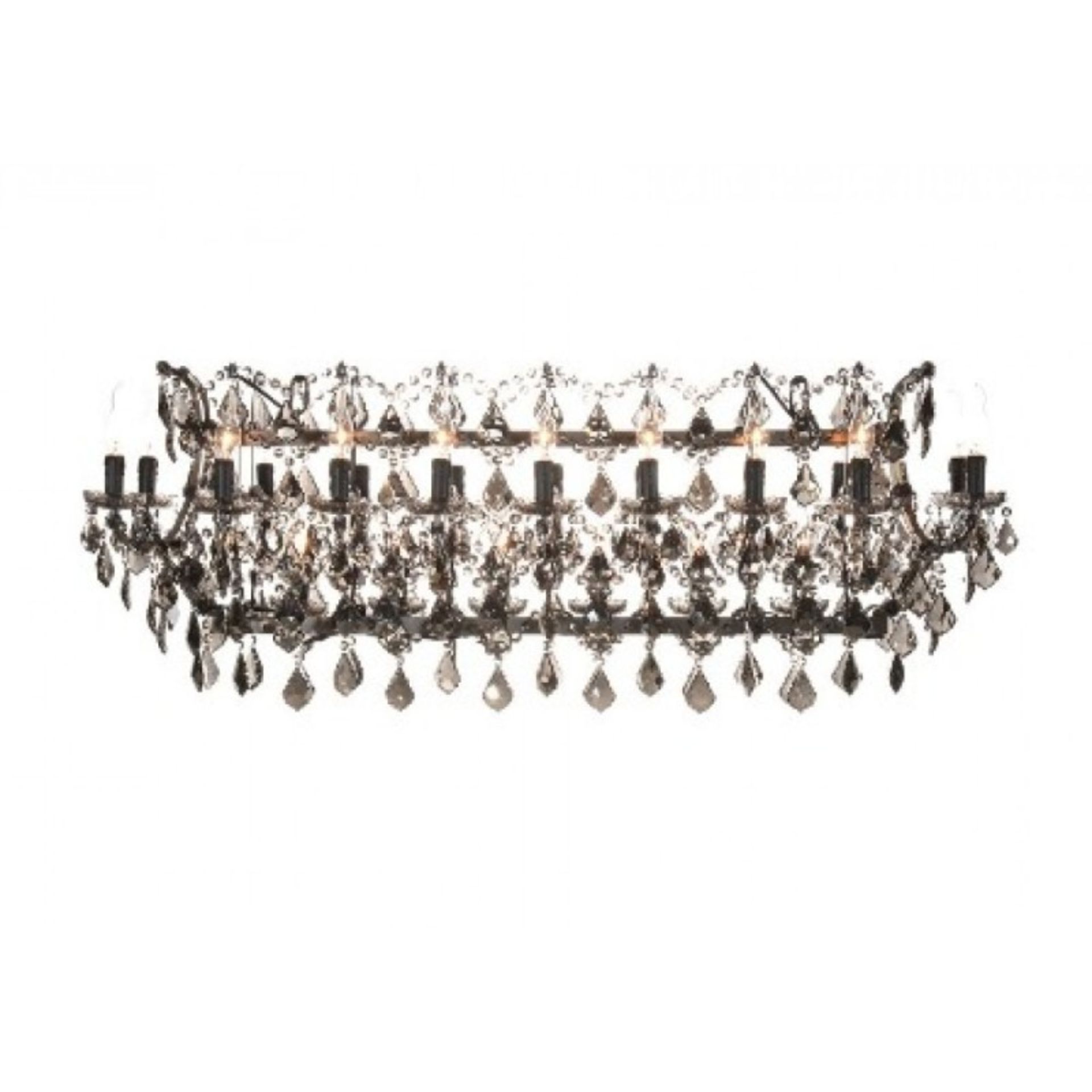 Crystal Rectangular Large Chandelier Grey UK 125 X 41 X 50 5cm the Crystal Lighting Collection Is