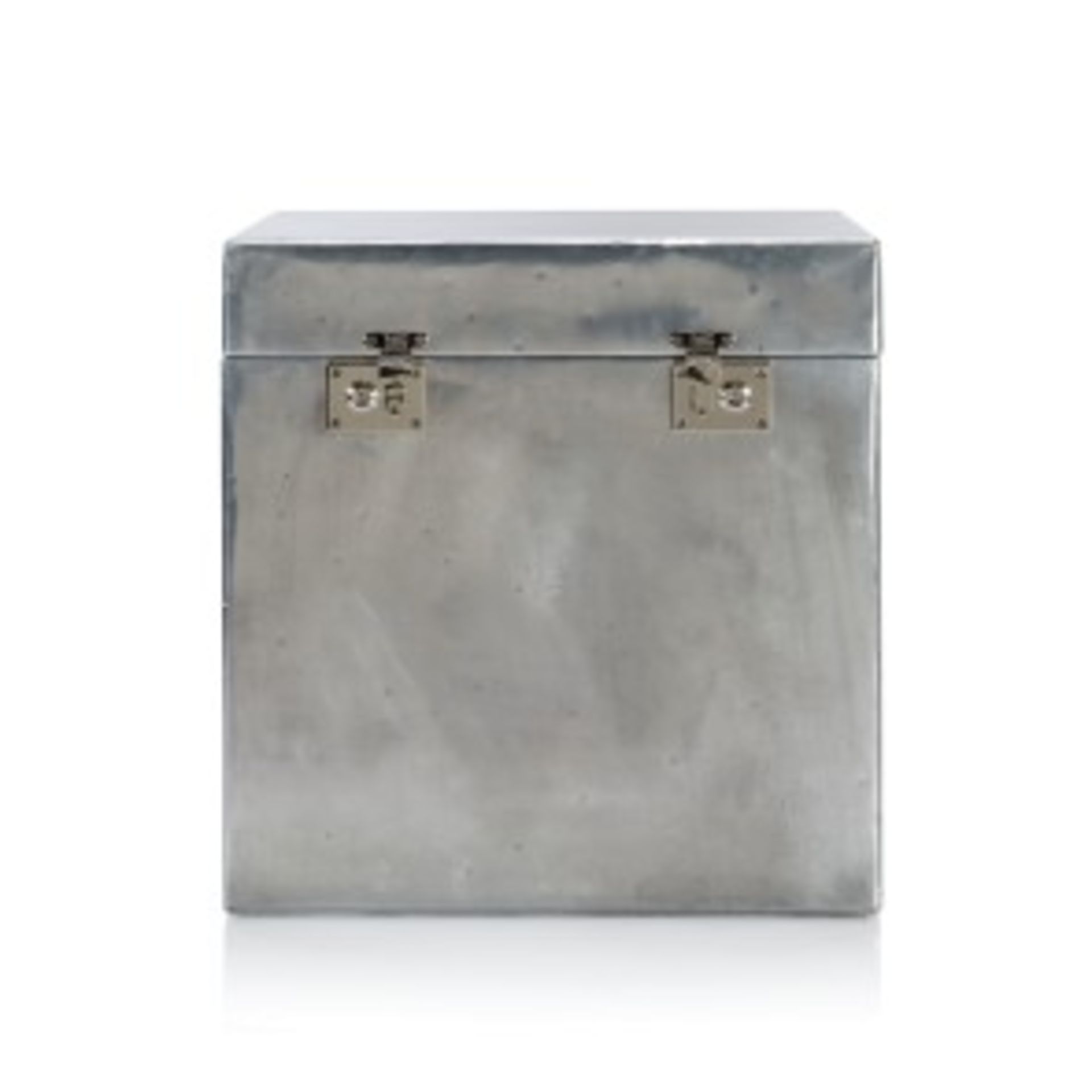 White Star Trunk Shiny Steel 60 X 59 X 60cm A Larger Version Of The London Trunk White Star Is