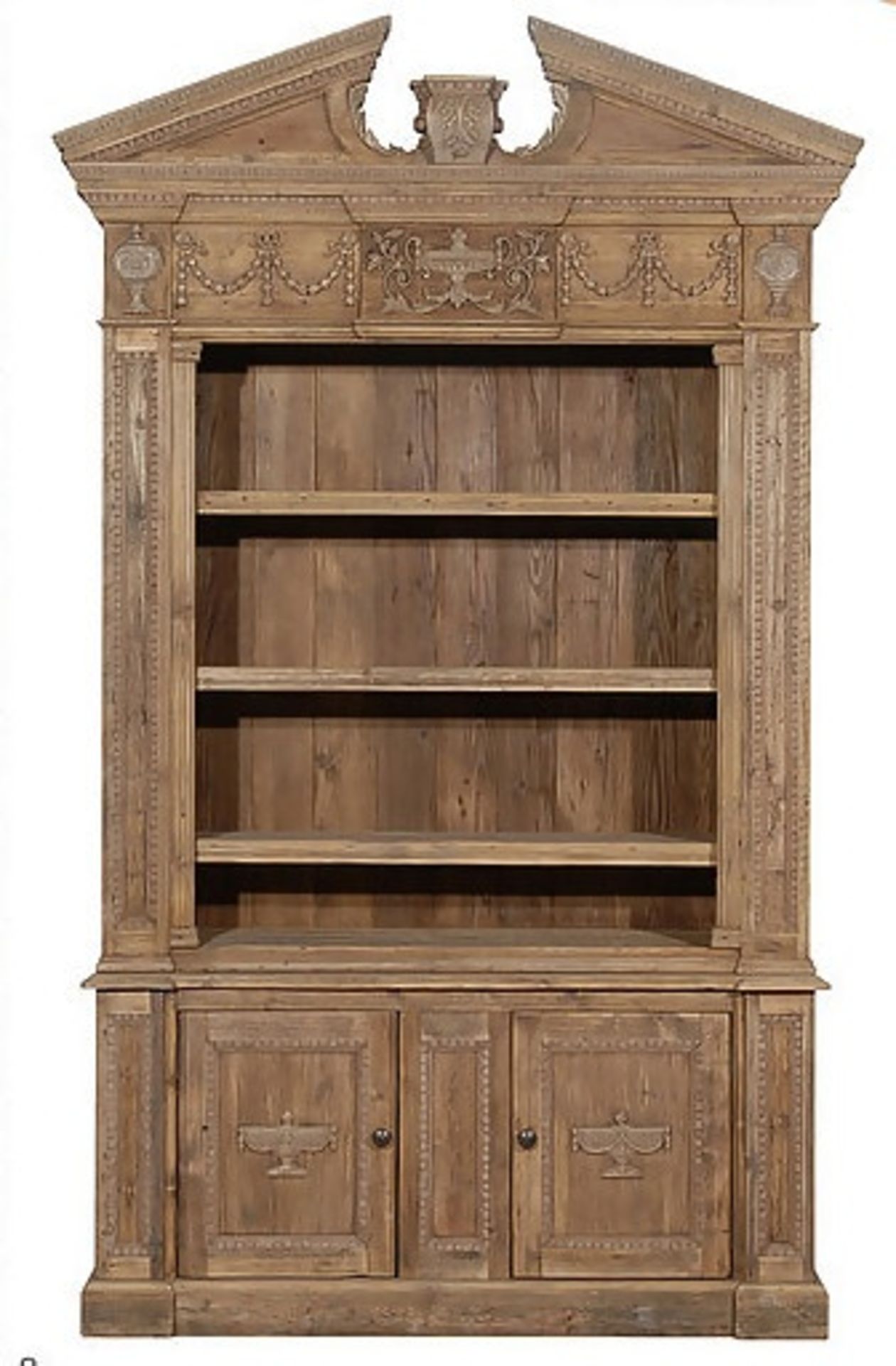 Salvage Old Grand Library Single Bookcase Right Genuine English Reclaimed Timber 153 X 65 5 X 259cm