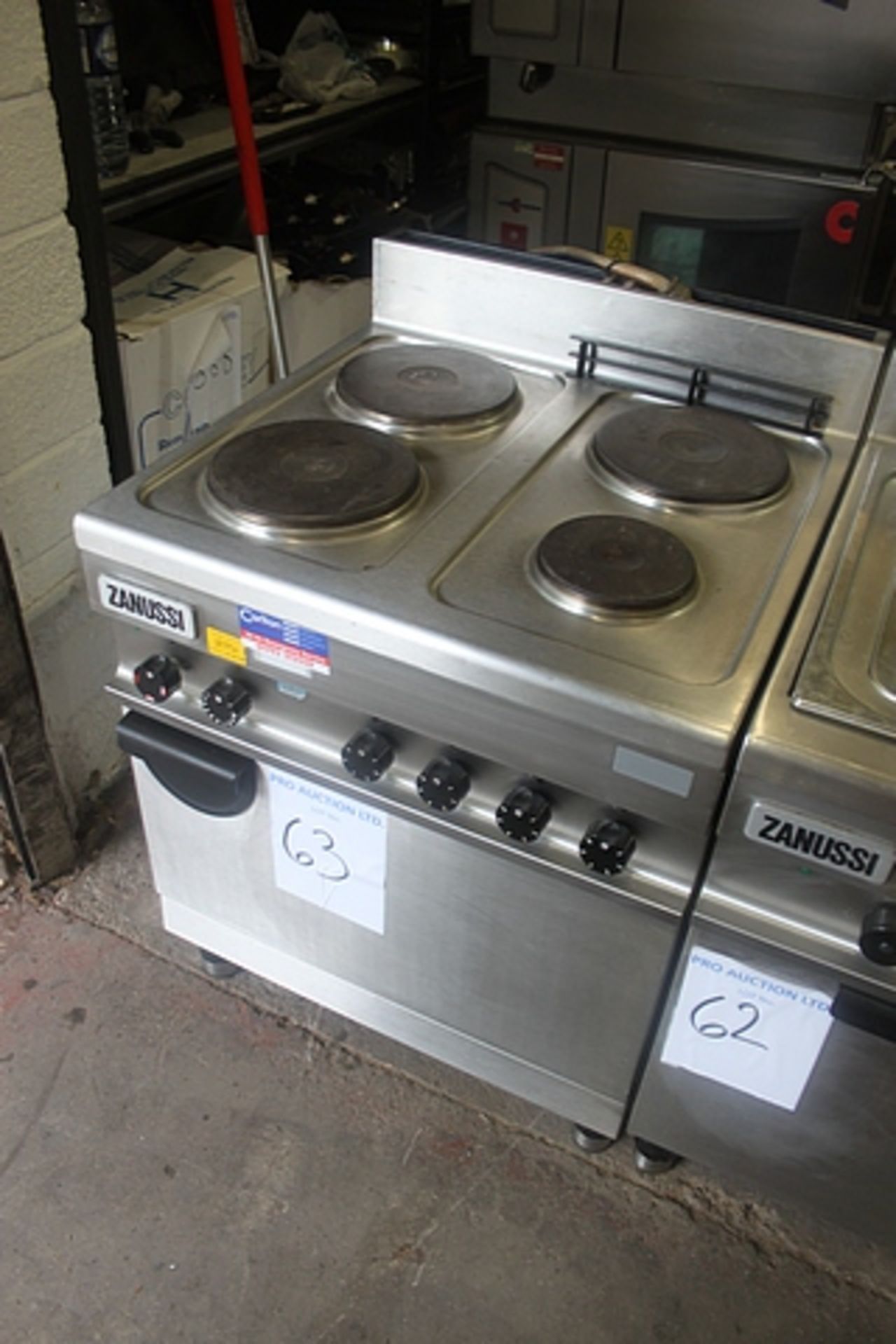 Zanussi model 170842 4 ring commercial electric cooker 240v 700mm x 730mm x 960mm SN P100589/07