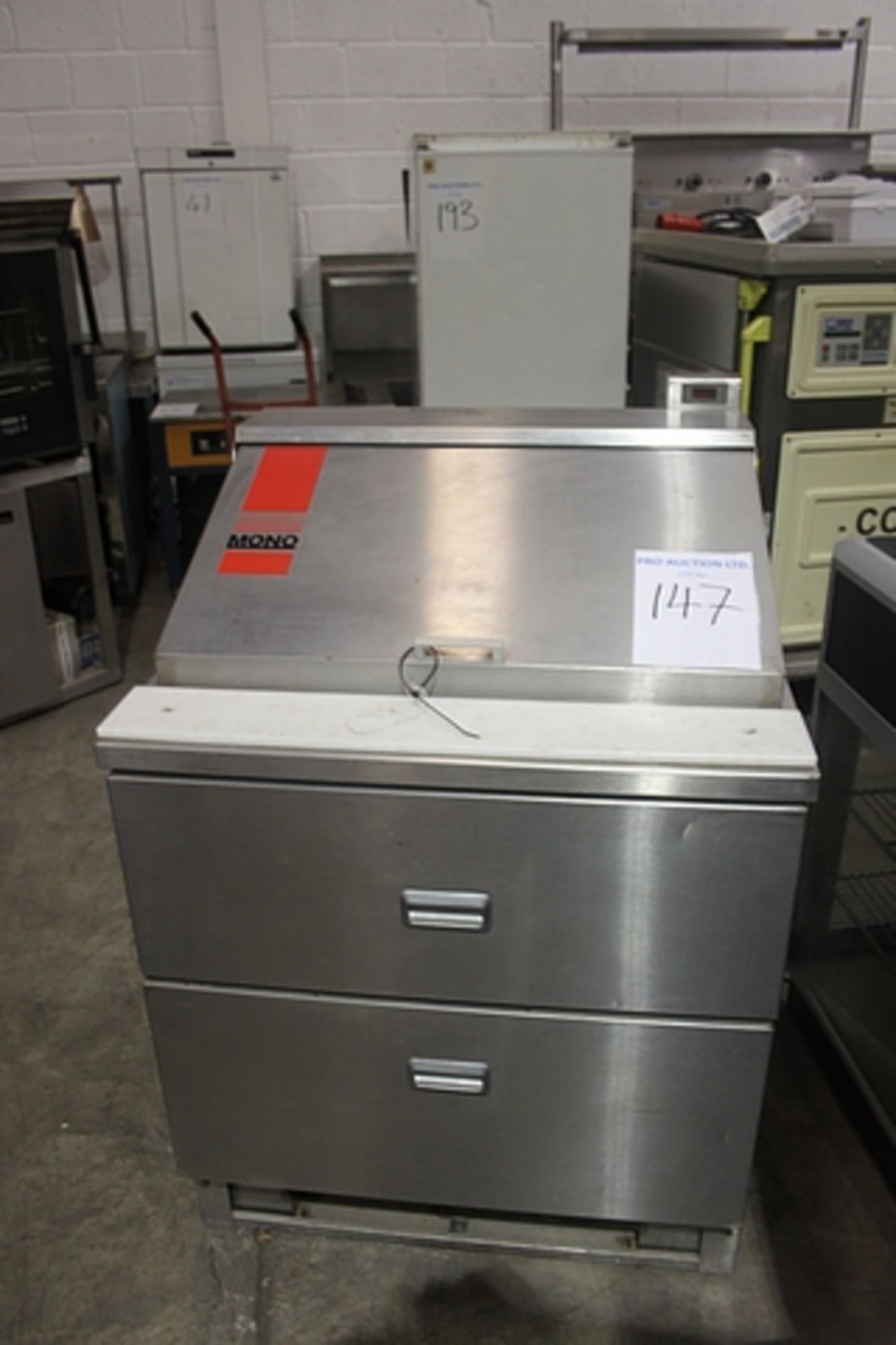 Mono 2 drawer chilled mobile top Baine Marie preparation server 830mm x 830mm x1060mm