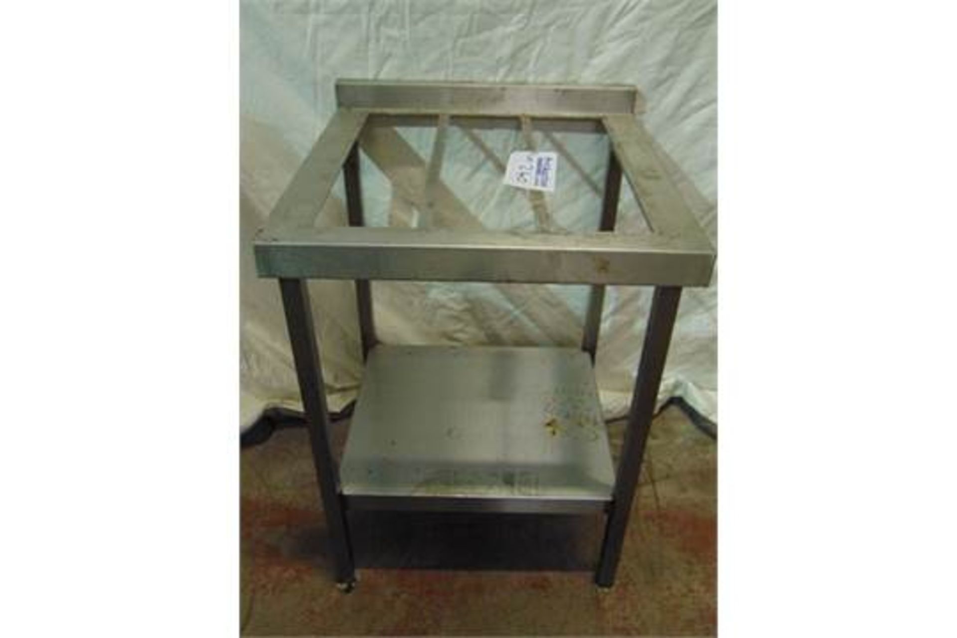 Stainless steel preparation table frame no top 600mm x 600mm x 790mm