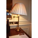 3 x lamps - 2 x Corinthian style table lamps and a brass swivel table lamp