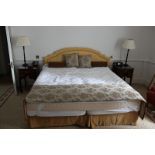 Hospitality Simmons Bedding Company base, mattress and yellow single piped headboard complete with