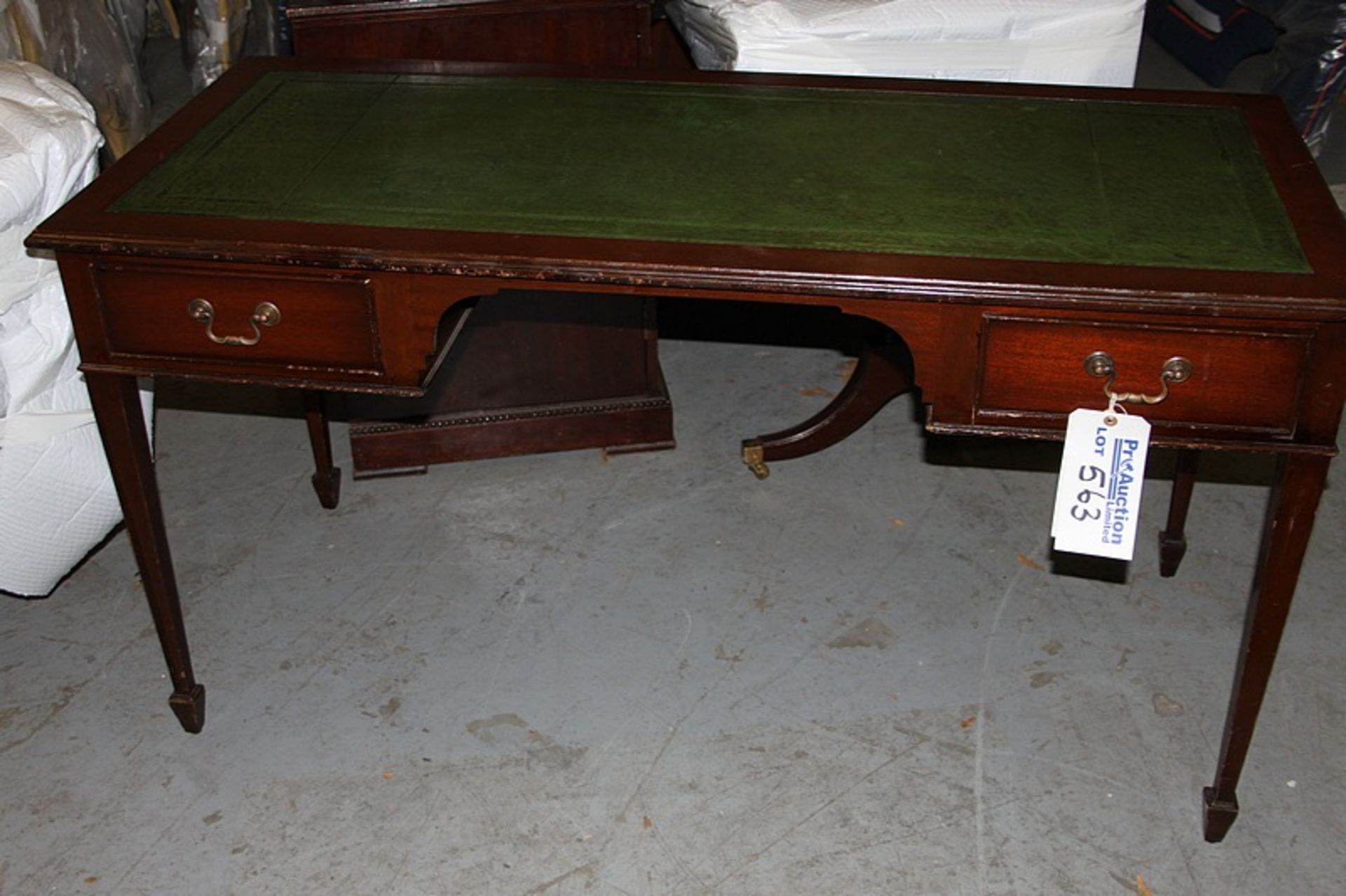 A pair of mahogany bedside cabinet chests in the Georgian style three drawers below, of dovetail