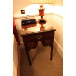 A pair Georgian style bedside cabinets a single drawer below the moulded top with two smaller