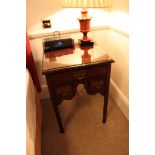 A pair of mahogany bedside cabinet chests in the Georgian style three drawers below, of dovetail