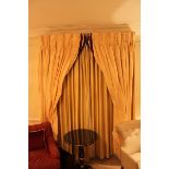 Fully lined curtains Yellow and very light blue gold tassles 2300mm drop