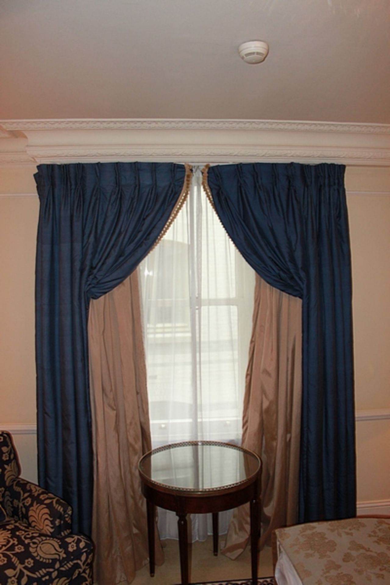 Fully lined curtains blue 2300mm drop