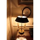 A pair of French Bouillotte style twin arm table lamps 300mm