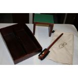 5 x Hotel valet sets - clothes brush and tray mahogany