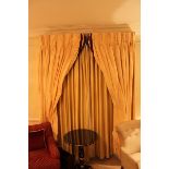 Fully lined curtains yellow with tassles 2300mm drop