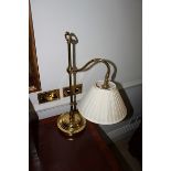 3 x lamps - 2 x small urn shape table lamps and 1 x swan neck brass table lamp
