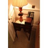 A pair Georgian style bedside cabinets a single drawer below the moulded top with two smaller