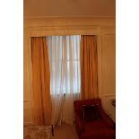 Fully lined curtains satin yellow 2300mm drop