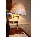 3 x lamps - 2 x swivel arm brass lamps and a urn style table lamp