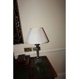 3 x lamps - 2 x large urn shaped lamps and a metal column style lamp