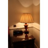 2 x table lamps 1 x urn polished wood style and the other a swing arm brass table lamp