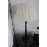 A pair of wood barley twist table lamps 620mm