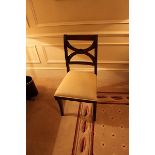 A mahogany cross back Georgian style side chair with gold cream seat pad 400mm seat pitch