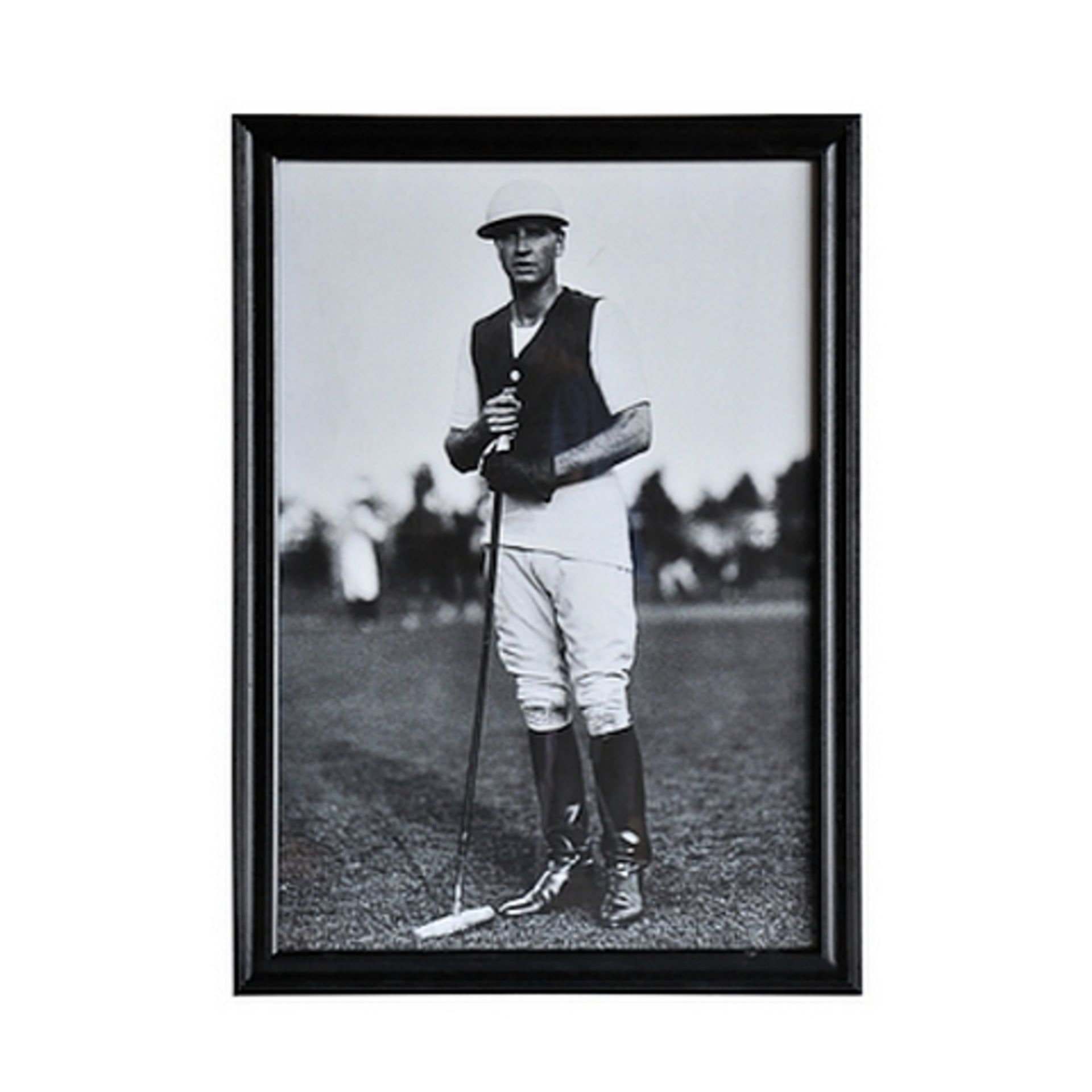 Portraits Polo Players Art - Artwork (69x97) Black Wood