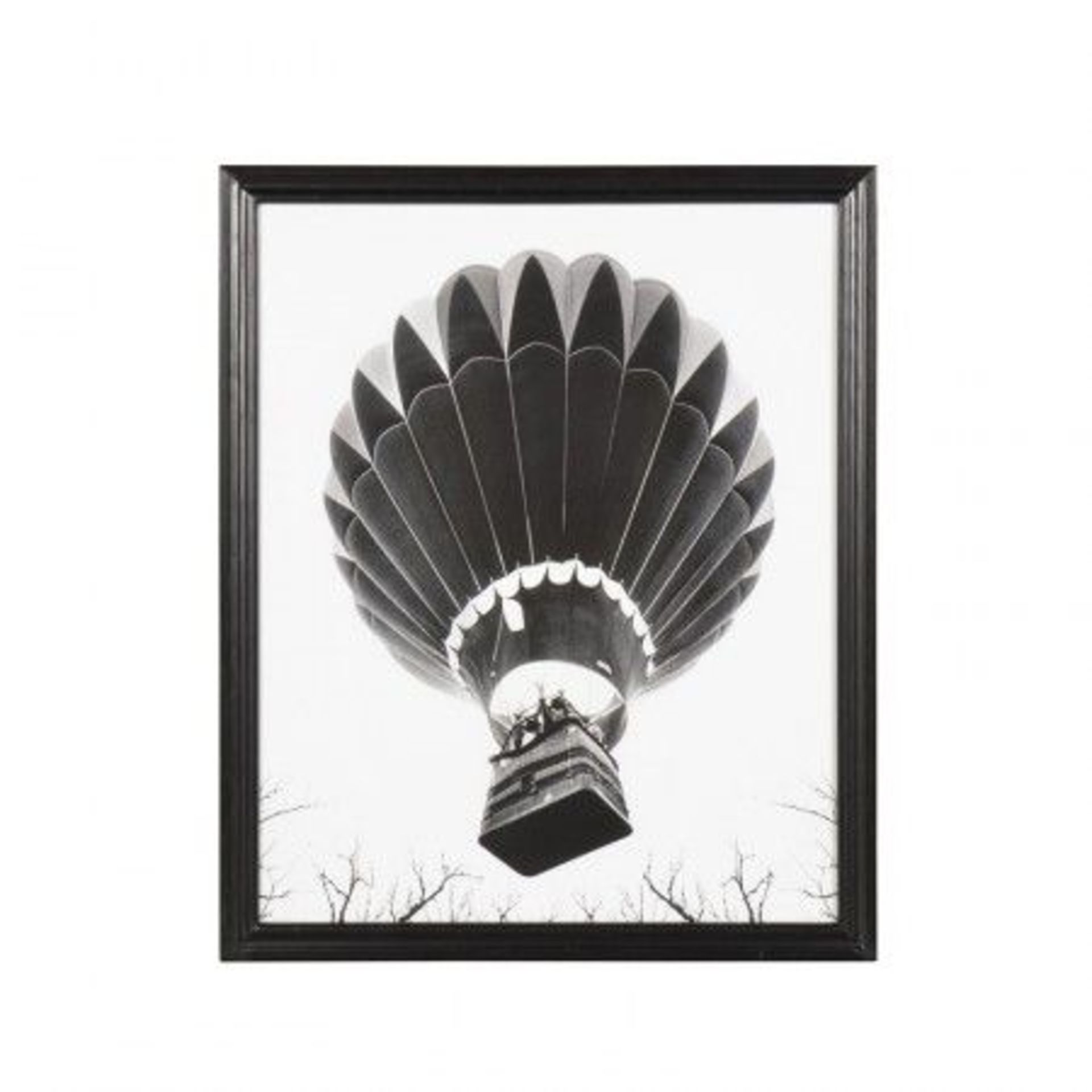 Vintage Moleskin Hot Air Balloon Art - Artwork (100x82) Black Wood