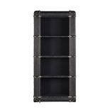 Globetrekker Single Bookcase Old Saddle Black & Black 84 x 45 x 184 cm