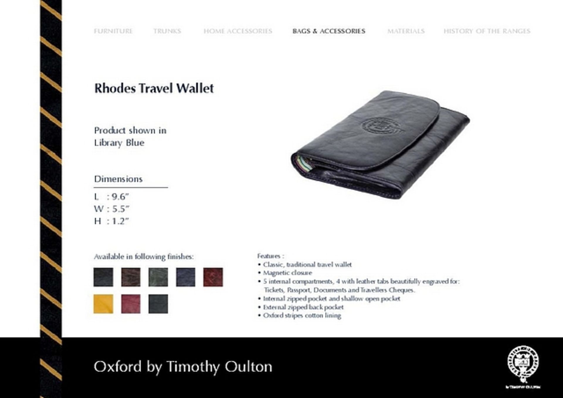 Rhodes Travel Wallet Library Red (X1)