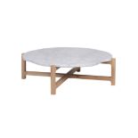 F286 Stonebark Coffee Table(L) Marble White Wood Grain & Bn.No 108.2x108.2x31cm RRP £ 1860