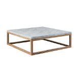 F289 Dubarry Coffee Table Marble White Wood Grain & Bn.Natural Oak 91x91x40cm RRP £ 2067