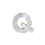 Letter Q Medium Aero handcrafted in a slightly distressed aluminium finish