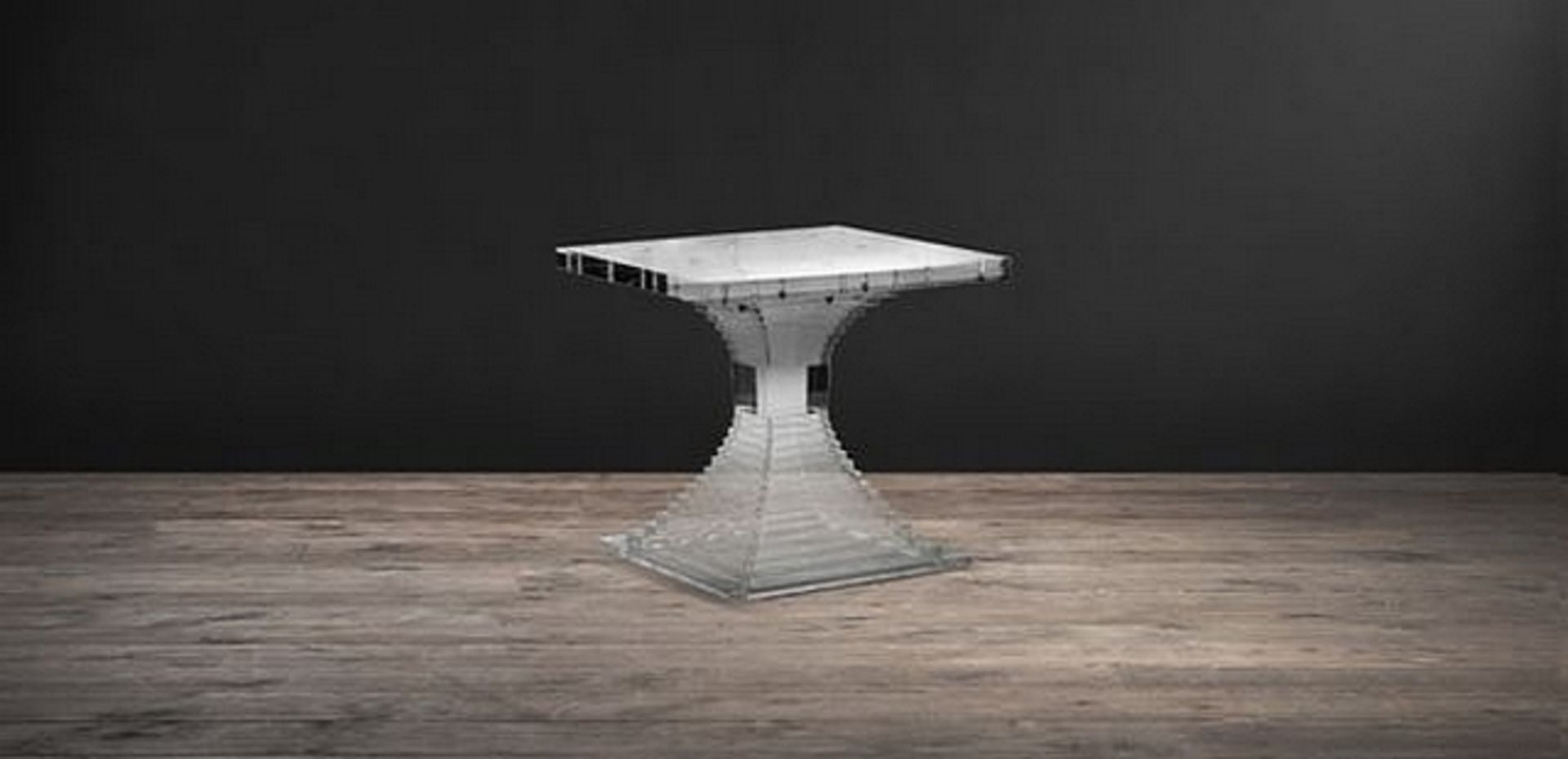 Pyramid Square Side Table 60cm Acrylic
