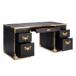 Cumberland Desk Old Saddle Black & Vintage Brass 160x80x76cm RRP £ 5772