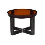 Discus Side Table 60cm Amber Glass & Iron 60x60x40.5cm RRP £ 3180