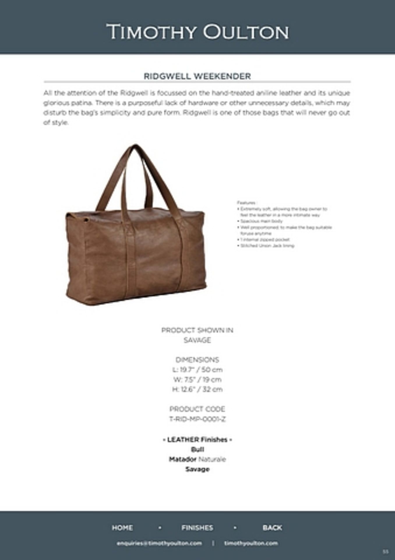 Timothy Oulton Ridgwell Weekender Savage(X1)