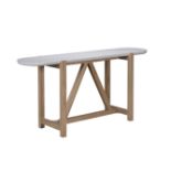 F304 Stoneleaf Console Table Marble White Honed & Bn.Natural Oak 170x45x79.8cm RRP £ 1821