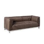 Zenith Medium Sofa 2 Seater Sioux Black And Shiny Steel 152x76.5x65cm RRP £ 3099