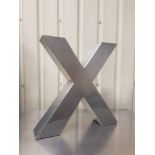 Letter X Aero handcrafted in a slightly distressed aluminium finish
