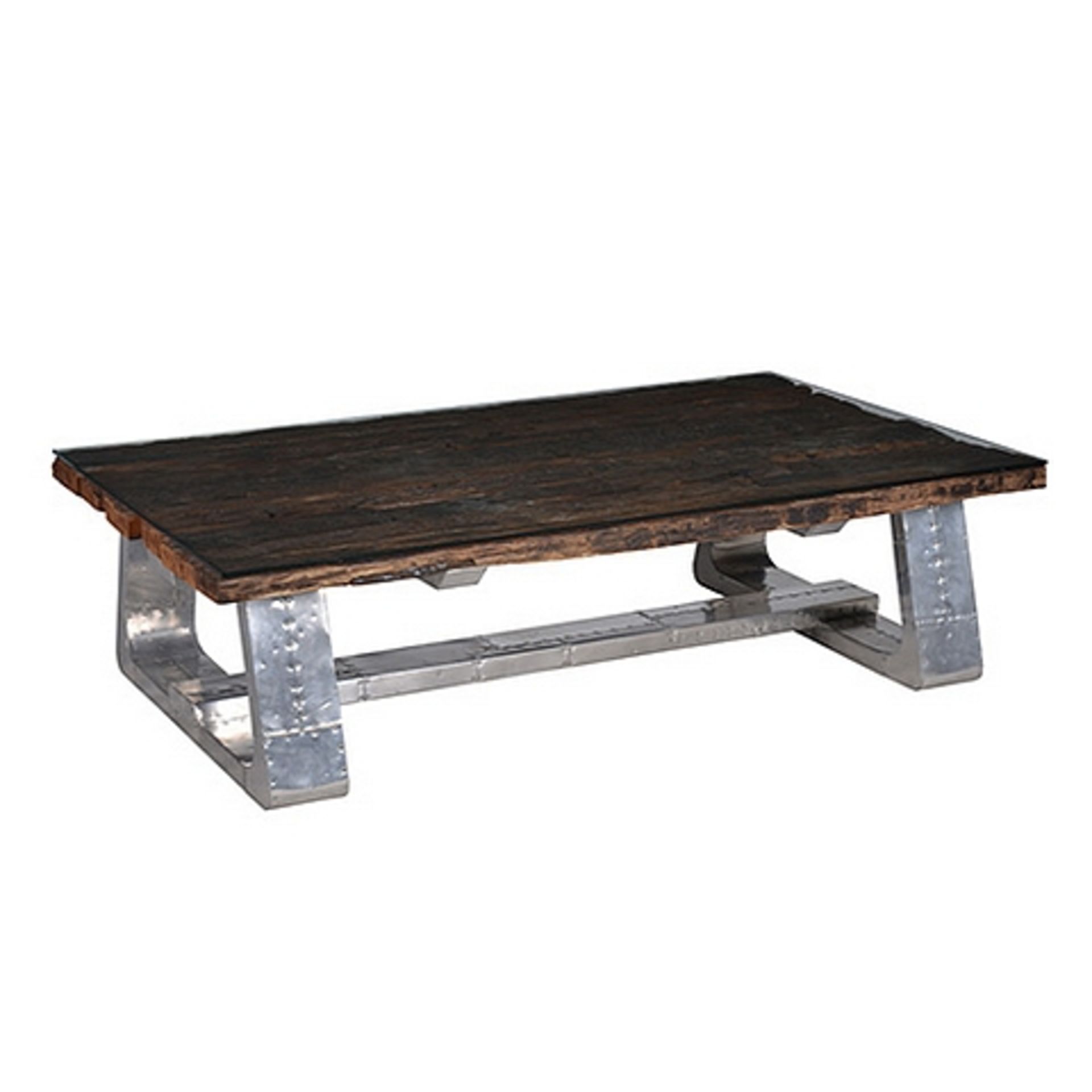 Tracks Coffee Table W/Temp.G 150x90cm Rail Wood & Spitfire