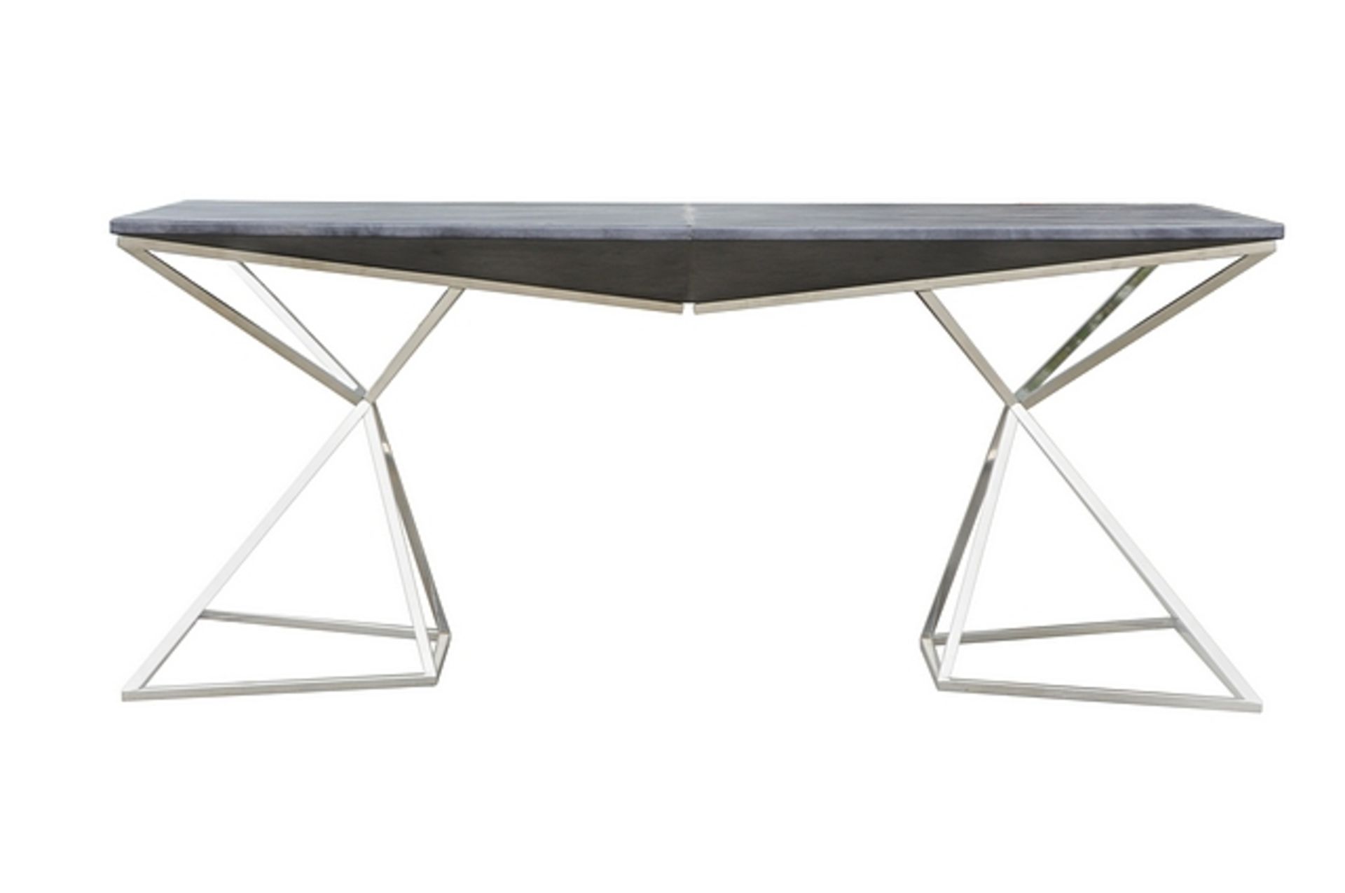 Imperial Desk Tinossi Graphite & Shiny Steel 180x90x76cm RRP £ 3729